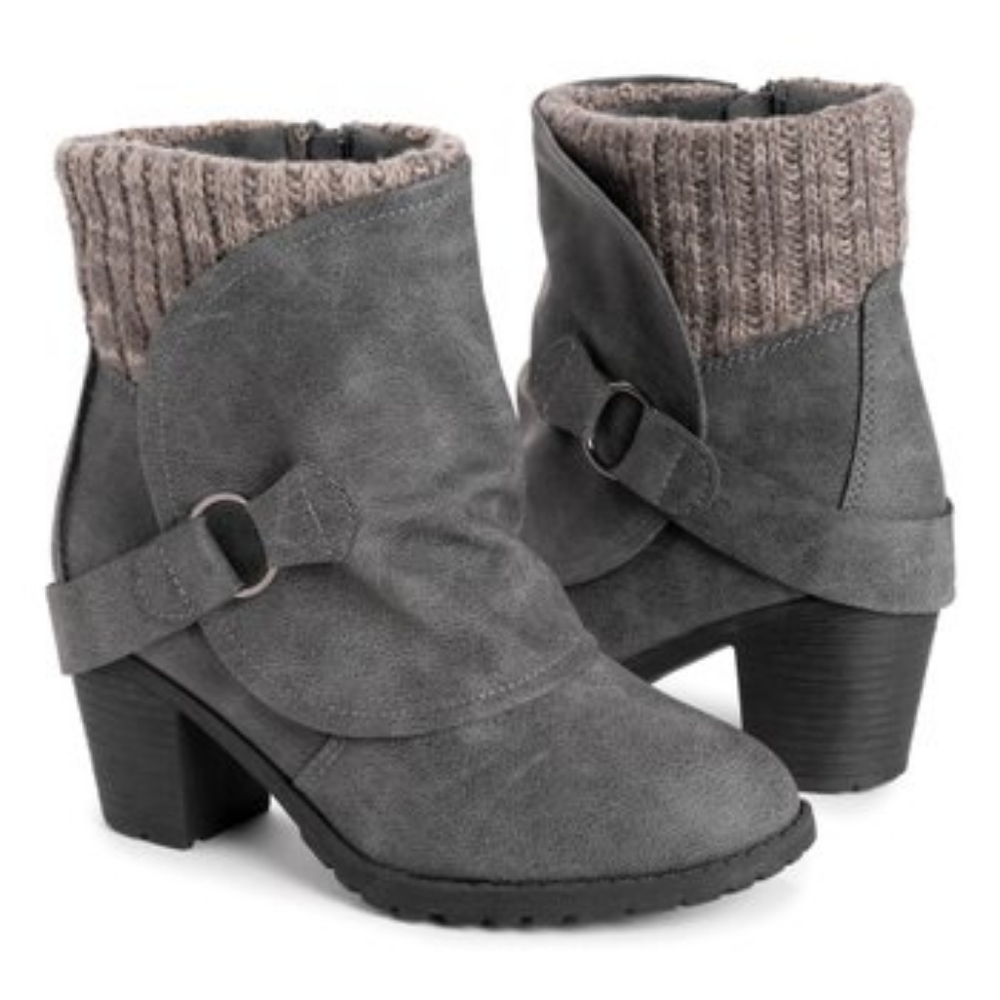 Boot SALE👣LUKEES by MUK LUKS Lacy Lulu Buckle Booties Gray warm for chilly day.